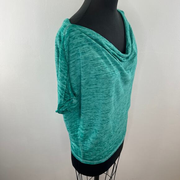 We The Free Astrid Flowy Oversized Cowl Neck Tee Top Palm Green Free People M - Picture 5 of 10